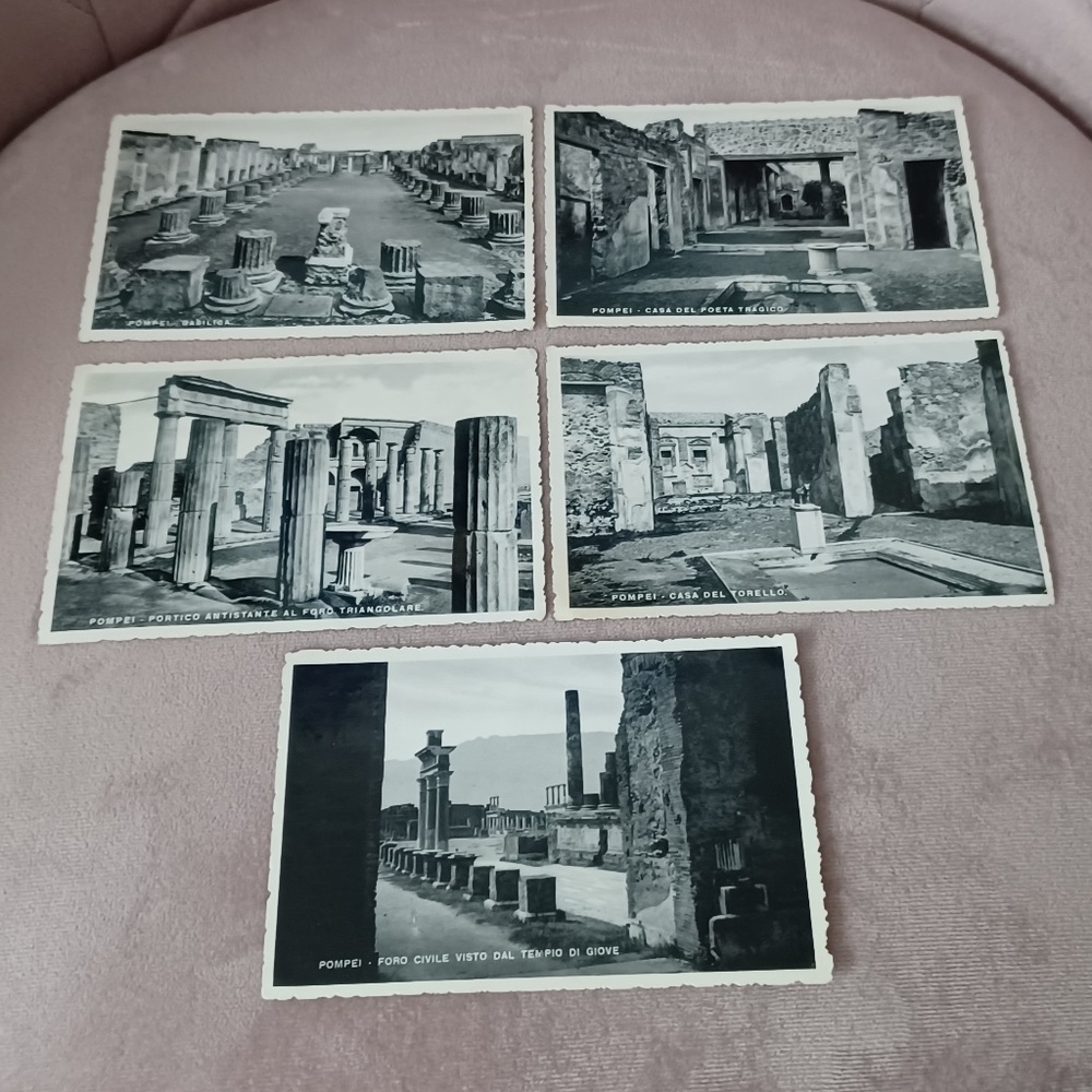 Vintage 1940s Photo Postcards Pompei , Italy